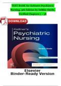 TEST BANK For Keltners Psychiatric Nursing, 9th Edition By Debbie Steele, Verified Chapters 1 - 36, Complete Newest Version A+ ISBN:9780323791960 Instant Pdf Download