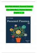 Solution Manual and Answer Guide for Personal Finance, 14th Edition By (E. Thomas Garman, 2024) All 1-17  Chapters Covered ,Latest Edition ISBN: 9780357901496 