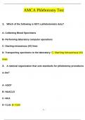 AMCA Phlebotomy Test QUESTIONS AND ANSWERS (2024/2025) (VERIFIED ANSWERS)