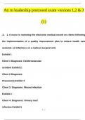 Ati rn leadership proctored exam versions 1,2 & 3 1 TEST QUESTIONS AND ANSWERS (2024/2025) (VERIFIED ANSWERS)