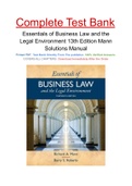 Essentials of Business Law and the Legal Environment 13th Edition Mann Solutions Manual