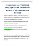 ATI PEDATRICS NGN PROCTORED EXAM | QUESTIONS AND VERIFIED ANSWERS | RATED A+ | LATEST 2024/2025