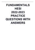 FUNDAMENTALS HESI 2022-2023 PRACTICE QUESTIONS WITH ANSWERS