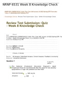 NRNP 6531 Week 8 Knowledge Check - Practice Care Adult across Lifespan 2022 Spring (Fall QTR)