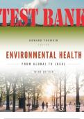 ENVIRONMENTAL HEALTH FROM GLOBAL TO LOCAL 3RD EDITION BY HOWARD FRUMKIN TEST BANK