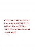 COSTCO FOOD SAFETY 2 EXAM QUESTIONS WITH DETAILED ANSWERS // 100% GUARANTEED PASS  A+ GRADED