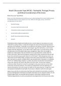 NR 361 Week 5 Discussion Topic  - Telehealth- The legal, Privacy and Ethical Consideration of this trend.- Chamberlain College of Nursing