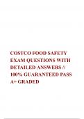 COSTCO FOOD SAFETY EXAM QUESTIONS WITH DETAILED ANSWERS // 100% GUARANTEED PASS  A+ GRADED 