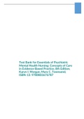 Test Bank for Essentials of Psychiatric Mental Health Nursing: Concepts of Care in Evidence-Based Practice, 8th Edition, Karyn I. Morgan, Mary C. Townsend, ISBN-13: 9780803676787