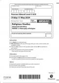 Pearson Edexcel AS Religious Studies paper 1 June 2024 QUESTION PAPER (8rs0-1)-Philosophy of Religion