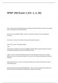 SPMT 260 Exam 1 (Ch. 1, 2, 20) Questions and Answers