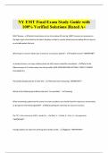 NY EMT Final Exam Study Guide with 100% Verified Solutions |Rated A+