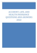 Accident, Life, and Health Insurance questions and answers 2022