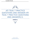 ATI TEAS 7 PRACTICEQUESTIONS AND ANSWER ATITEAS 7 PRACTICE QUESTIONSAND ANSWERS