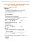 Complete Test Bank Anthonys Textbook of Anatomy and Physiology 21st Edition Patton Questions & Answers with rationales (Chapter 1-48)