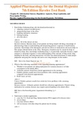 Complete Test Bank Applied Pharmacology for the Dental Hygienist 7th Edition Haveles Questions & Answers with rationales (Chapter 1-27)