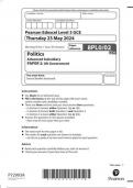 Pearson Edexcel AS Politics paper 2 June 2024 QUESTION PAPER (8pl0-2)-UK Government