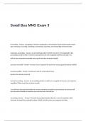 Small Bus MNG Exam 3 Questions and Answers