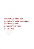 ADEX OSCE PRACTICE QUESTIONS WITH DETAILED ANSWERS // 100% GUARANTEED PASS  A+ GRADED 