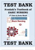 TEST BANK For Rosdahl's Textbook of Basic Nursing, 12th Edition by Caroline Rosdahl, All Chapters 1 - 103, Complete Newest Version