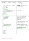 Week 3 Quiz| Data Privacy & Security | Q&A | with 100% correct answers 