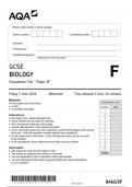 AQA GCSE BIOLOGY Foundation Tier Paper 2F question paper 2024 june 8461/2F