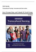 Test Bank - Transcultural Nursing: Assessment and Intervention, 9th Edition (Giger, 2025), Chapter 1-30 | All Chapters