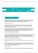 HESI MATERNITY TEST BANK MATERNITY HESI 1&2 TESTBANK (2024/25) |QUESTIONS WITH 100%VERIFIED ANSWERS & RATIONALE, A+ GUIDE.