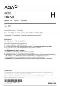 AQA GCSE POLISH 8688/SH/PC Higher Tier Paper 2 Speaking june 2024