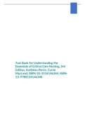 Test Bank for Understanding the Essentials of Critical Care Nursing, 3rd Edition, Kathleen Perrin, Carrie MacLeod, ISBN-10: 0134146344, ISBN- 13: 9780134146348