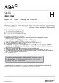 AQA GCSE POLISH 8688/LH/T Higher Tier Paper 1 Listening Test Transcript june 2024