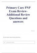 Primary Care PNP Exam Review: Additional Review Questions and Answers