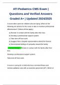 BUNDLE FOR ATI PEDIATRICS CMS EXAM | QUESTIONS AND CORRECT ANSWERS RATED A+ | 2024/2025 GUIDE