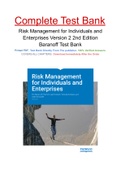 Risk Management for Individuals and Enterprises Version 2 2nd Edition Baranoff Test Bank