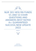 NUR 301 HESI RN FUNDS V1 AND V2 EXAM QUESTIONS AND ANSWERS BEST RATED A+ GUARANTEED SUCCESS NEW UPDATE 2022