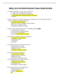 NRSG 2312 PATHOPHYSIOLOGY FINAL EXAM REVIEW QUESTIONS AND ANSWERS LATEST (VERIFIED)- NORTHEASTERN UNIVERSITY