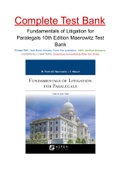 Fundamentals of Litigation for Paralegals 10th Edition Maerowitz Test Bank