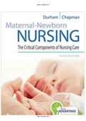 Test Bank: Maternal-Newborn Nursing: The Critical Components of Nursing Care, 3rd Edition, Roberta Durham, Linda Chapman