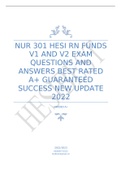 NUR 301 HESI RN FUNDS V1 AND V2 EXAM QUESTIONS AND ANSWERS BEST RATED A+ GUARANTEED SUCCESS NEW UPDATE 2022