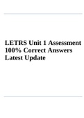 LETRS Unit 1 Assessment 100% Correct Answers Latest Update