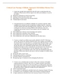 Complete Test Bank Critical Care Nursing A Holistic Approach 10th Edition Morton  Questions & Answers with rationales (Chapter 1-56)