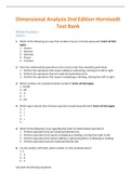 Complete Test Bank Dimensional Analysis 2nd Edition Horntvedt Questions & Answers with rationales (Chapter 1-18)