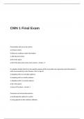 CMN 1 Final Exam Questions and Answers