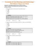 Complete Test Bank Essentials of Oral Histology and Embryology 5th Edition Chiego Questions & Answers with rationales (Chapter 1-16)