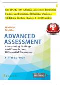 ADVANCED ASSESSMENT: INTERPRETING FINDINGS AND FORMULATING DIFFERENTIAL DIAGNOSES 5th Edition by Goolsby test bank is not a book but rather exam practice questions and answers