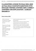 CA ADJUSTERS LICENSE PSI EXAM 2024-2025 ACTUAL EXAM COMPLETE QUESTIONS WITH DETAILED VERIFIED ANSWERS (100% CORRECT ANSWERS) AND EXPLANATION / ALREADY GRADED A+