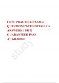 CRPC PRACTICE EXAM 2 QUESTIONS WITH DETAILED ANSWERS // 100% GUARANTEED PASS  A+ GRADED 