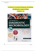 TEST BANK For Textbook Of Diagnostic Microbiology, 6th Edition By Connie R. Mahon, Verified Chapters 1 - 41, Complete Newest Version