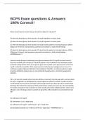 BCPS Exam questions & Answers 100% Correct!!