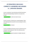 ATI PEDIATRICS CMS EXAM | CORRECTLY ANSWERED AND GRADED A+ | UPDATED 2024/2025